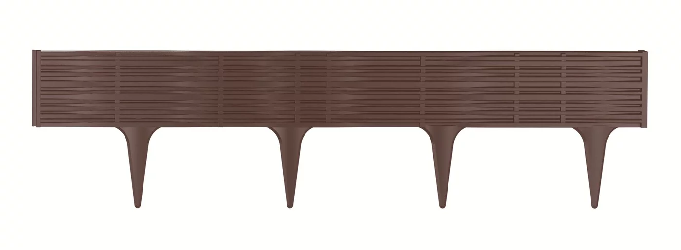 Gartiger Bordstein aus Kunststoff - Länge 390 cm, höhe 18,6 cm - brauner