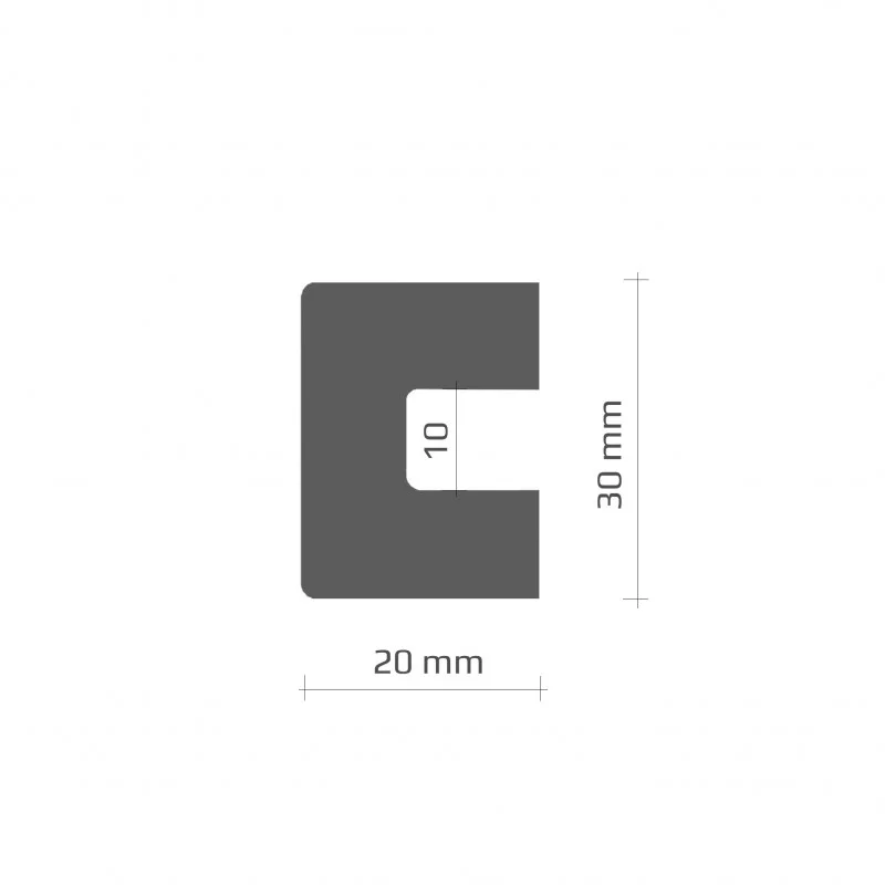 Schwarz-weißer fotolumineszierender warnendes Wandeckenschutz aus Schaumstoff - Länge 100 cm, Breite 2 cm, Höhe 3 cm