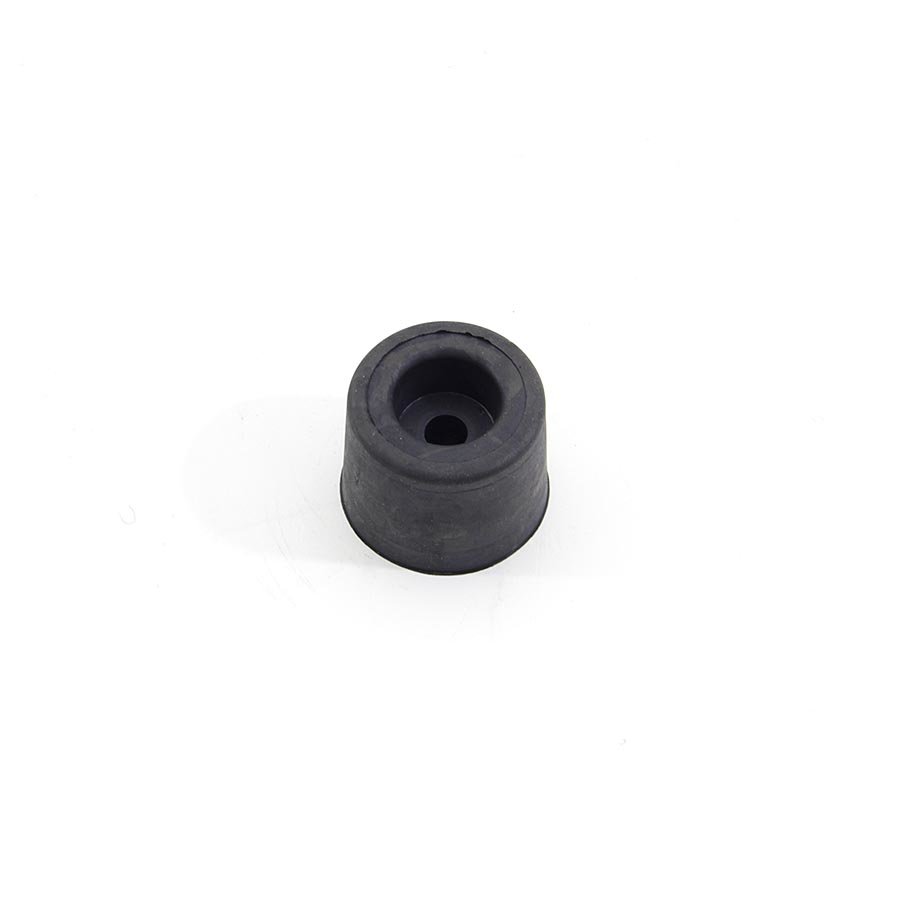 Čierny gumový kónický doraz s dierou pre skrutku FLOMA - priemer 4 cm a výška 3 cm