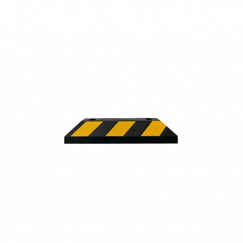 Černo-žlutý gumový reflexní parkovací doraz - délka 55 cm, šířka 15 cm a výška 10 cm