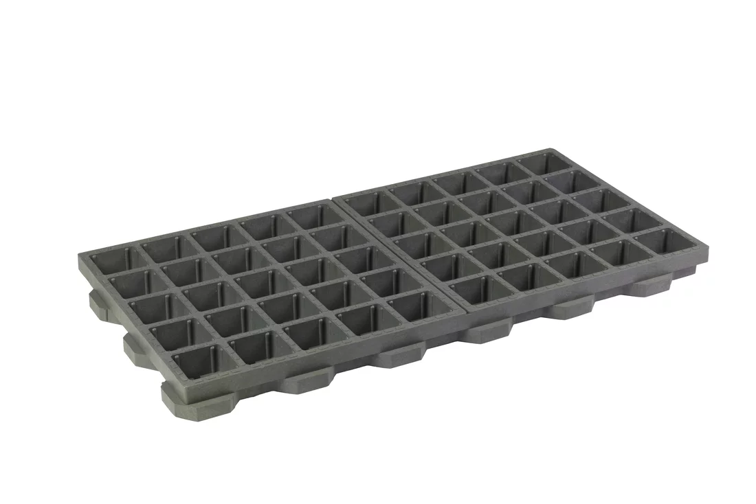 Grüner belastungsfähiger grasiger Pflaster aus Kunststoff FLOMA - Länge 100 cm, Breite 50 cm, Höhe 6,5 cm