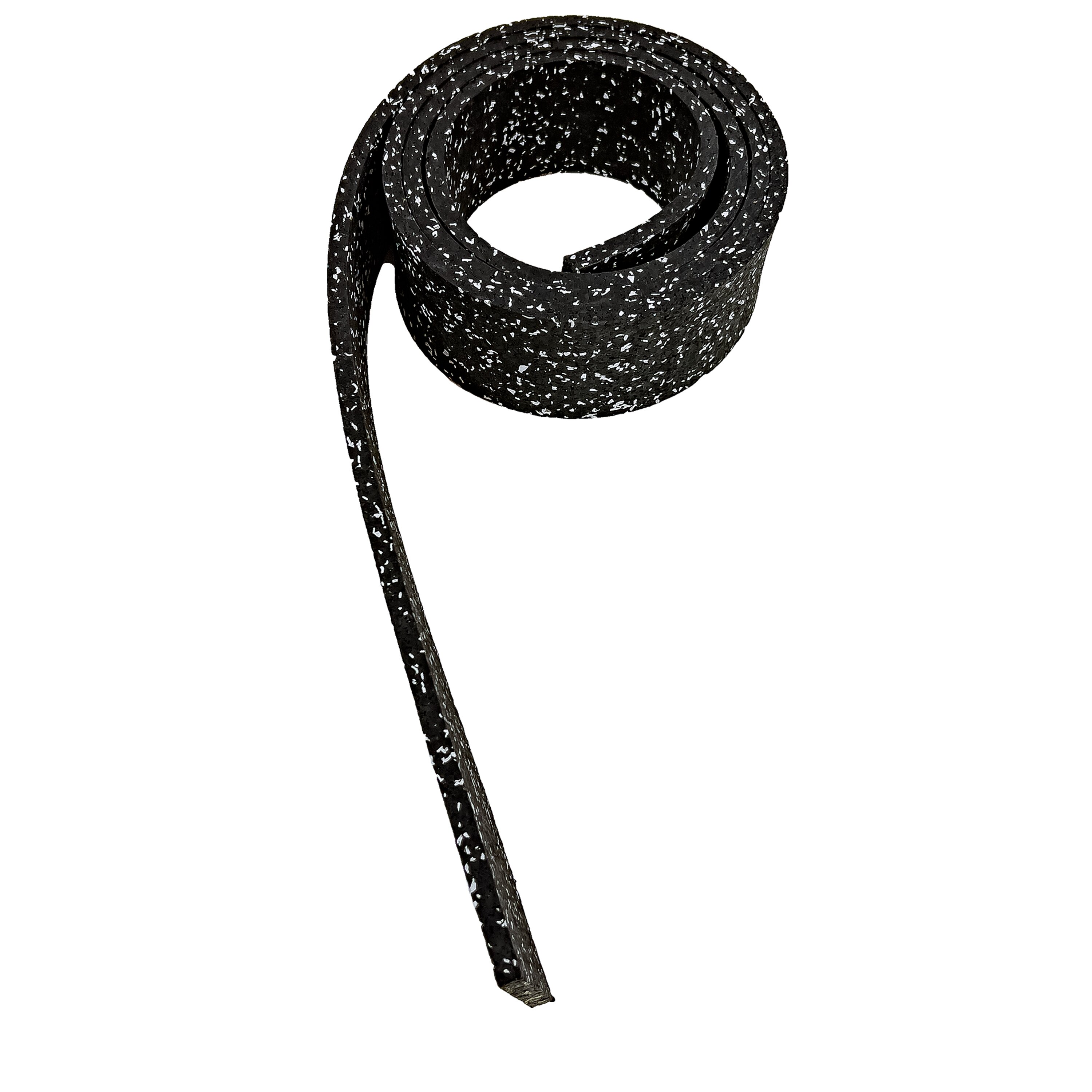 Čierno-biela gumová soklová podlahová lišta FLOMA FitFlo IceFlo - dĺžka 200 cm, šírka 7 cm, hrúbka 0,8 cm