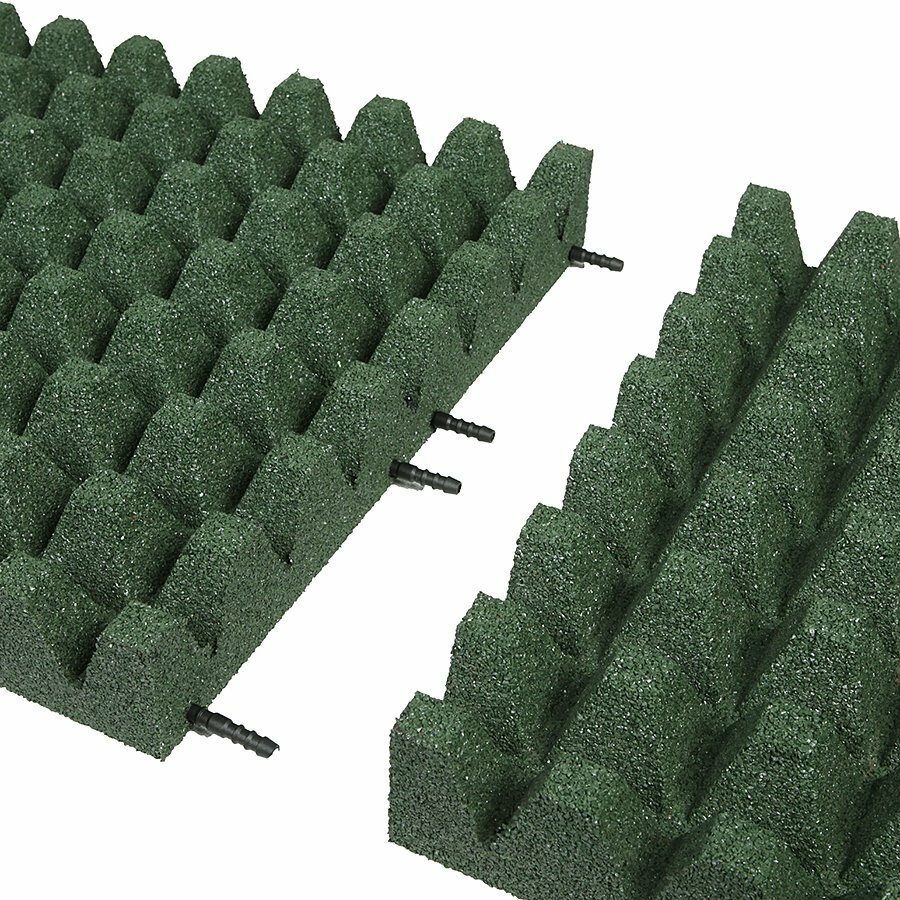 Zelená gumová dopadová dlažba FLOMA V75/R50 - dĺžka 50 cm, šírka 50 cm, výška 7,5 cm