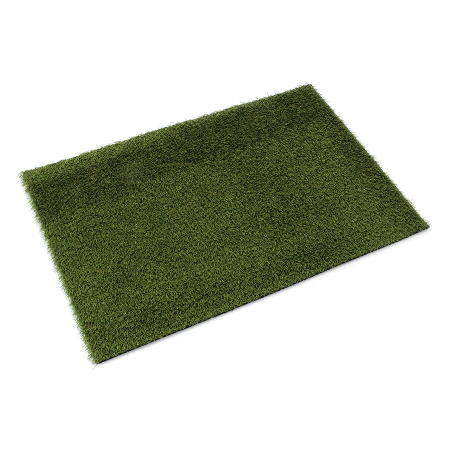 Zelená vstupná rohož z umelého trávnika FLOMA Pesaro - dĺžka 40 cm, šírka 60 cm a výška 2 cm