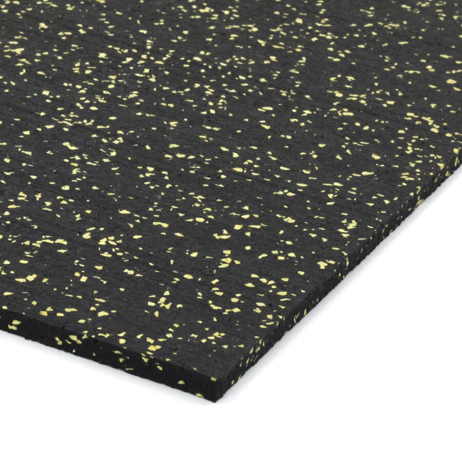 Černo-žlutá podlahová guma (deska) FLOMA FitFlo SF1050 - délka 198 cm, šířka 98 cm a výška 0,8 cm