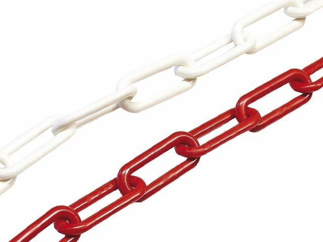 Bílo-červený plastový označovací řetěz - délka 1 m
