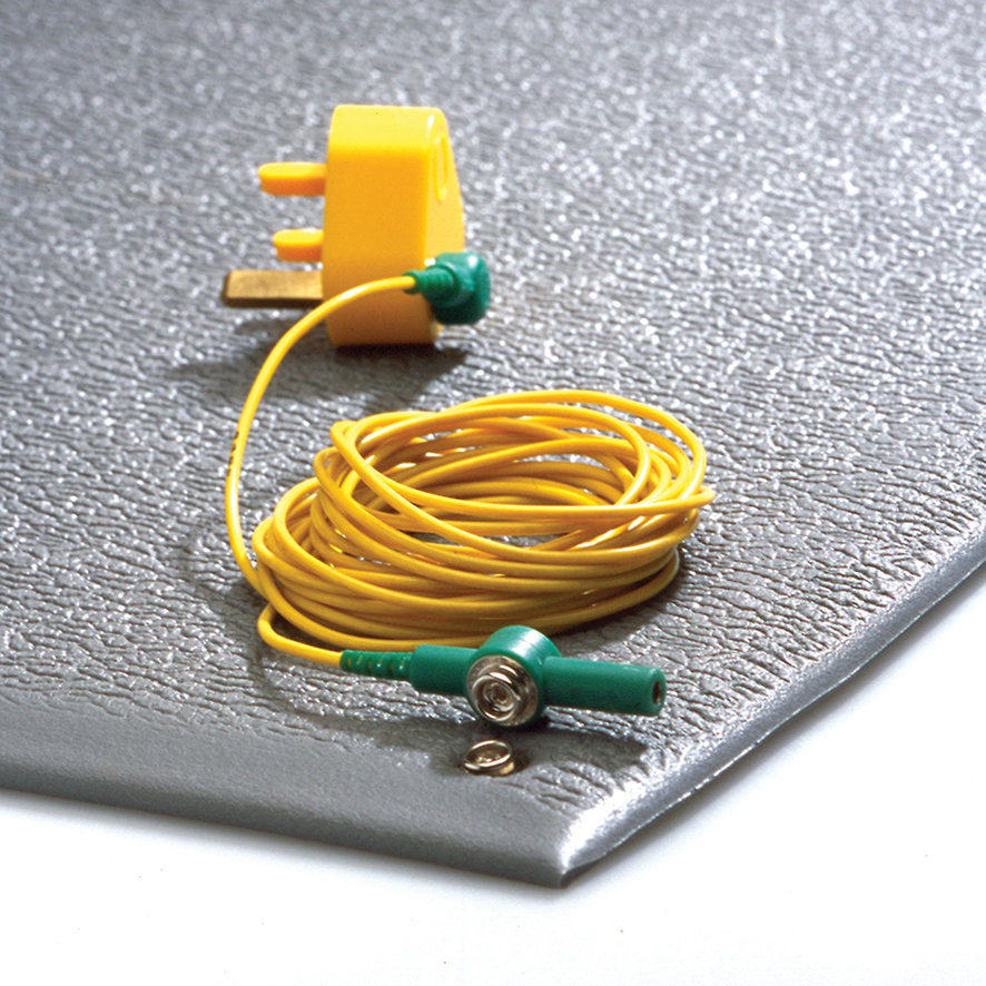 Uzemňovací kabel pro ESD rohože - délka 450 cm