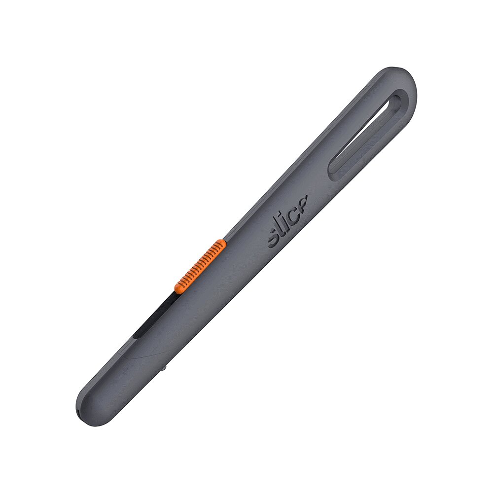 Čierno-oranžový plastový rozparovací polohovateľný nôž SLICE - dĺžka 14,7 cm, šírka 2,1 cm a výška 0,8 cm