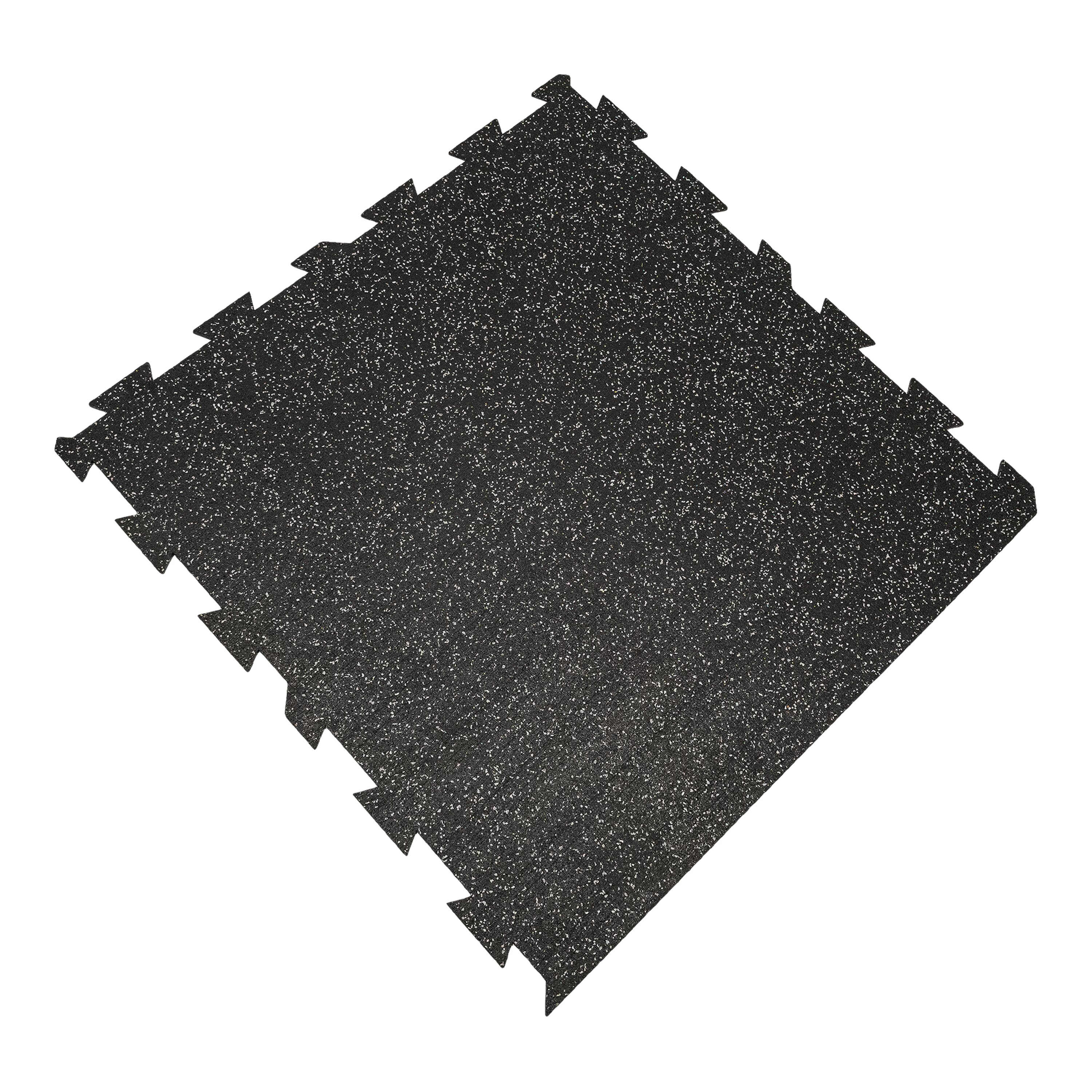 Čierno-šedá gumová modulová puzzle dlažba (okraj) FLOMA FitFlo SF1050 - dĺžka 100 cm, šírka 100 cm, výška 1,6 cm