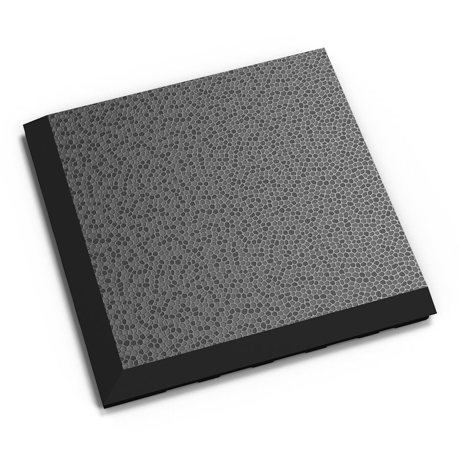 Černý PVC vinylový rohový nájezd "typ C" Fortelock Invisible (hadí kůže) - délka 14,5 cm, šířka 14,5 cm a výška 0,67 cm