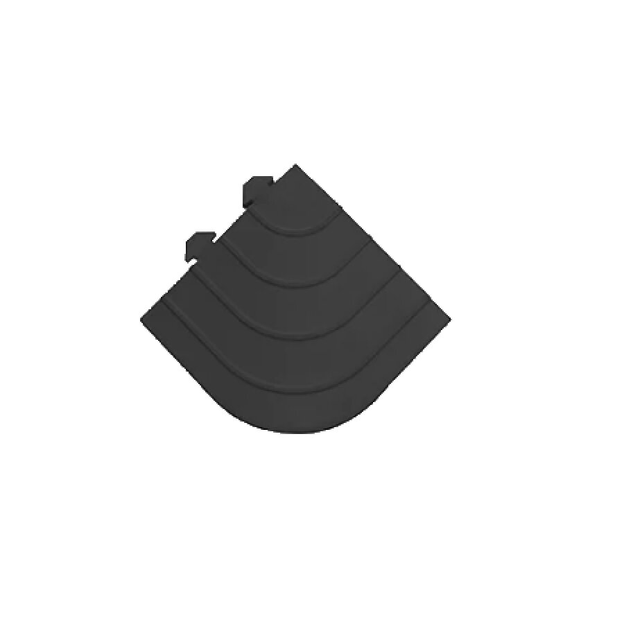 Čierna gumová rohová nábehová hrana pre rohože Premium Fatigue - dĺžka 15 cm, šírka 15 cm a výška 2,4 cm