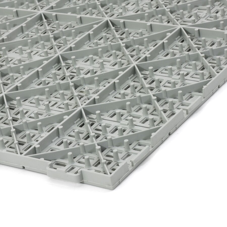 Šedá plastová dierovaná terasová dlažba Linea Marte - dĺžka 55,5 cm, šírka 55,5 cm a výška 1,3 cm