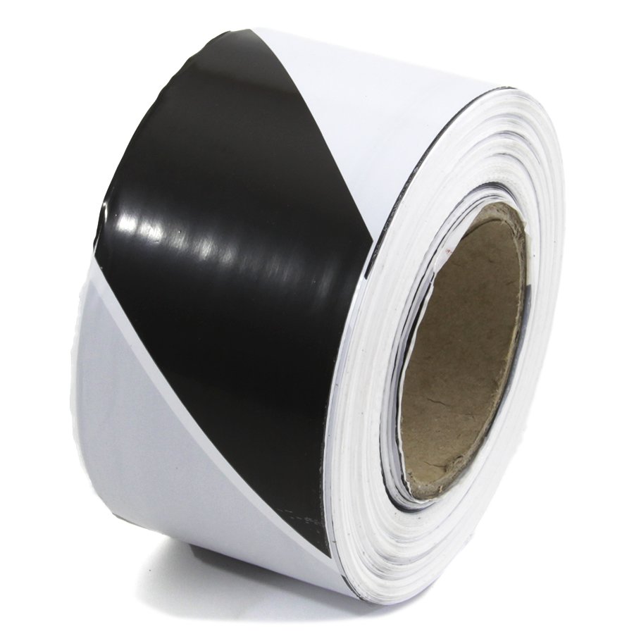 Bílo-černá vytyčovací páska - délka 250 m a šířka 7,5 cm
