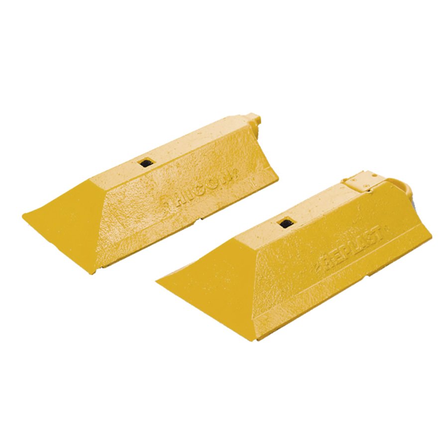 Žltá plastová koncovka pre vodiace prahy CZ 3 "samica" - dĺžka 49 cm, šírka 24,8 cm a výška 9 cm