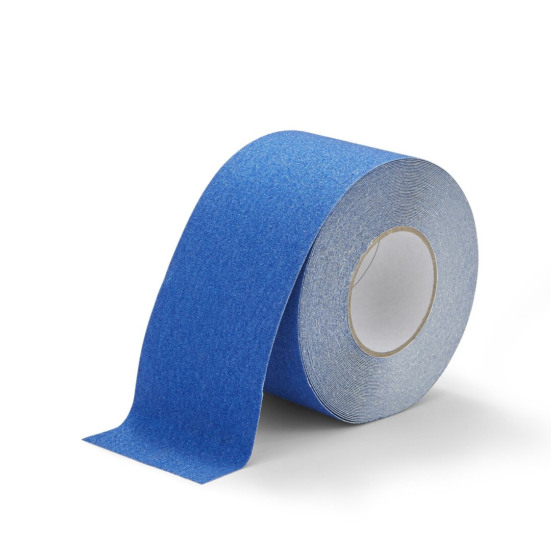 Modrá korundová protišmyková páska FLOMA Standard - dĺžka 18,3 m, šírka 10 cm, hrúbka 0,7 mm