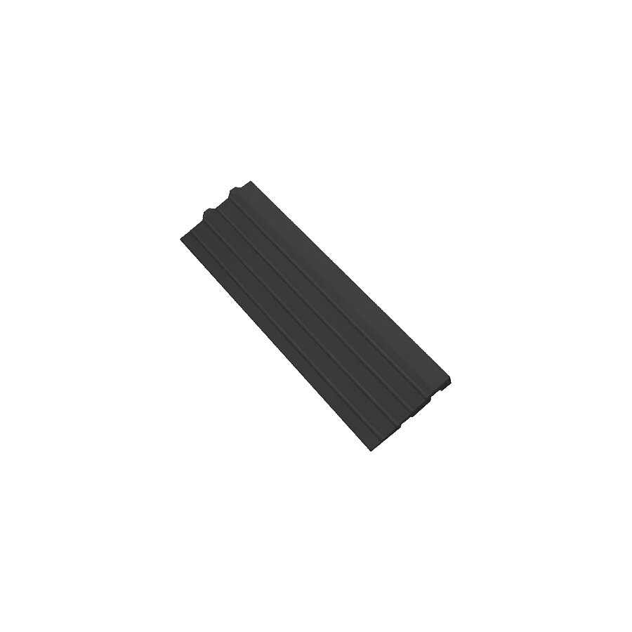 Černá gumová náběhová hrana "samice" pro rohože Premium Fatigue - délka 50 cm, šířka 15 cm, výška 2,4 cm