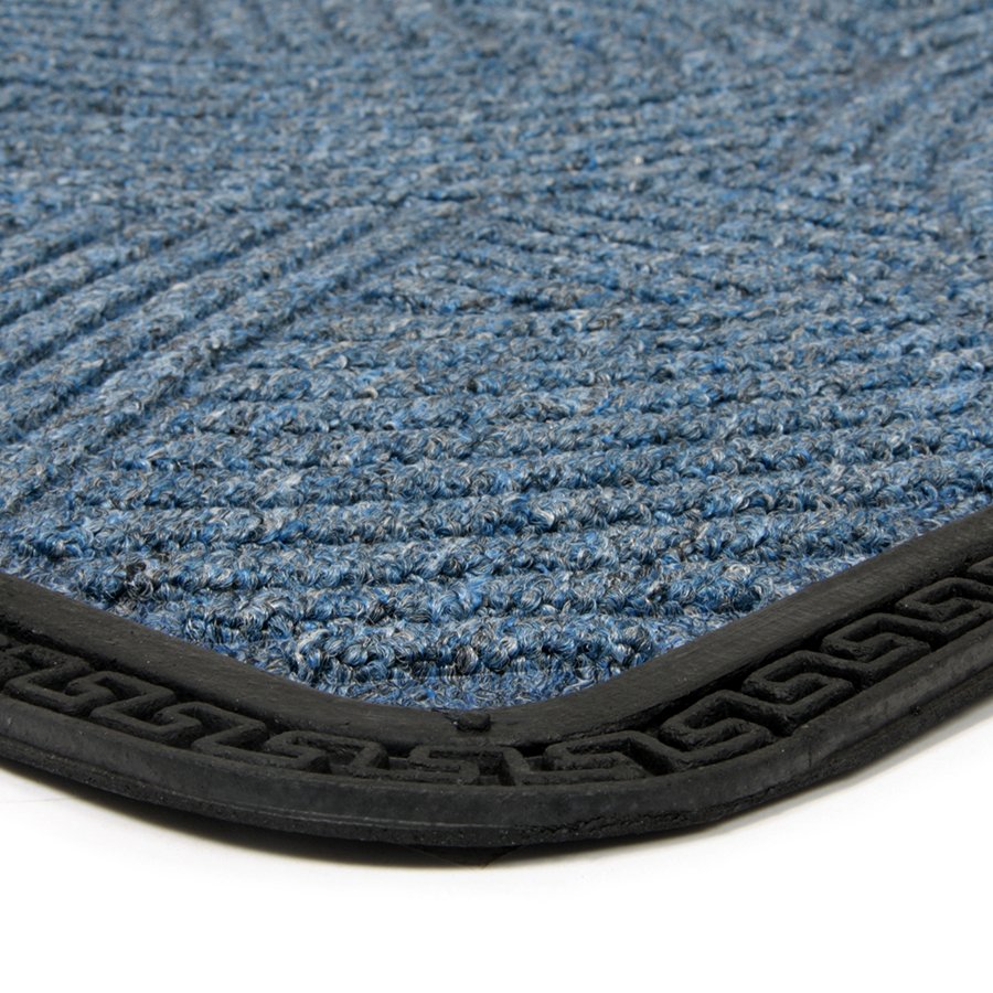 Modrá textilní venkovní čistící vstupní rohož FLOMA Chaos - délka 45 cm, šířka 75 cm a výška 0,8 cm