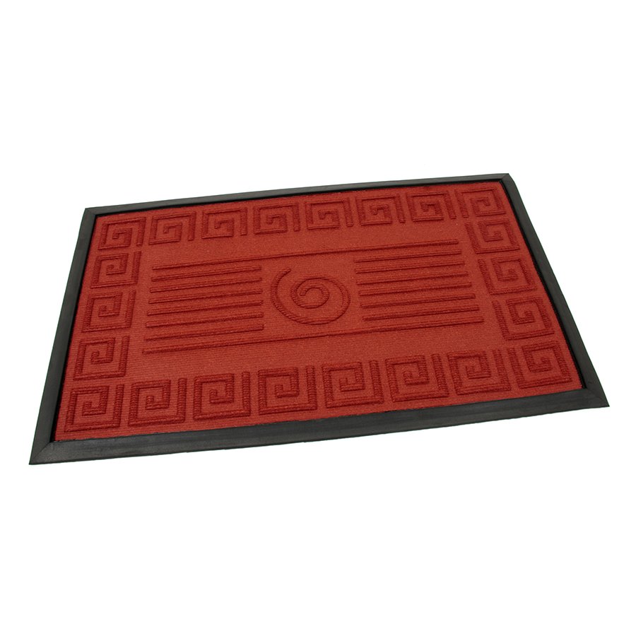 Červená textilní gumová vstupní rohožka FLOMA Rectangle - Deco - délka 45 cm, šířka 75 cm, výška 0,8 cm