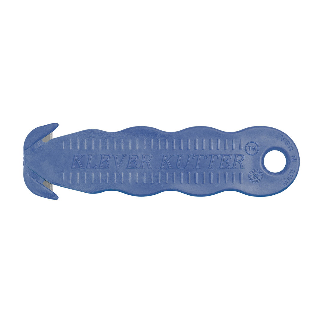 Modrý plastový bezpečnostný jednorazový nôž KLEVER Kutter