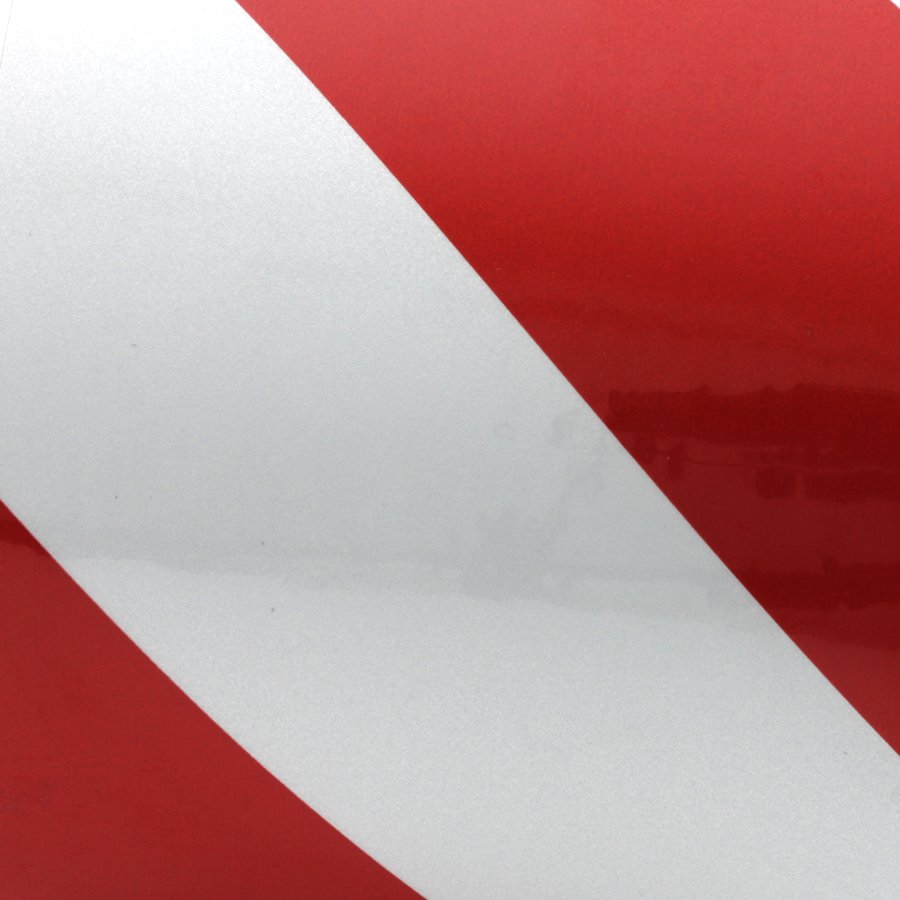 Bielo-červená pravá reflexná výstražná páska - dĺžka 15 ma šírka 5 cm