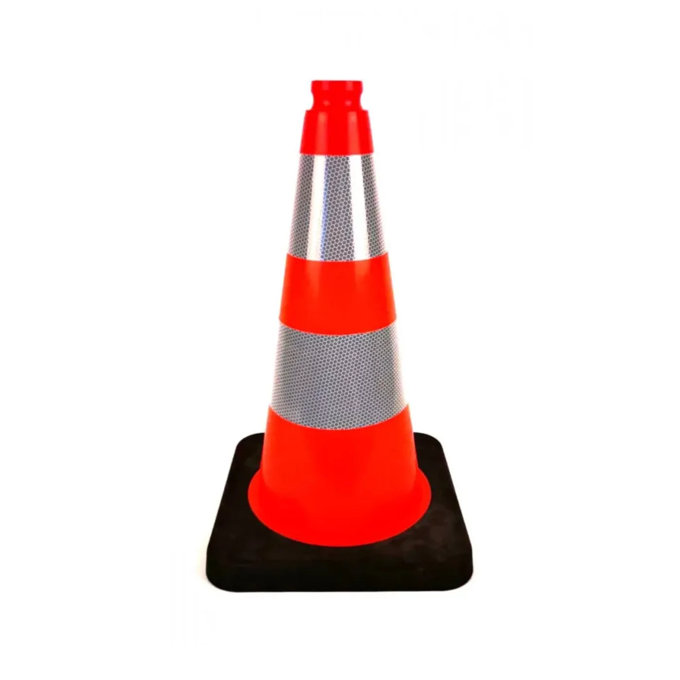 Leitkegel aus Kunststoff mit Gummiunterlage - Breite 20 cm, Höhe 30 cm