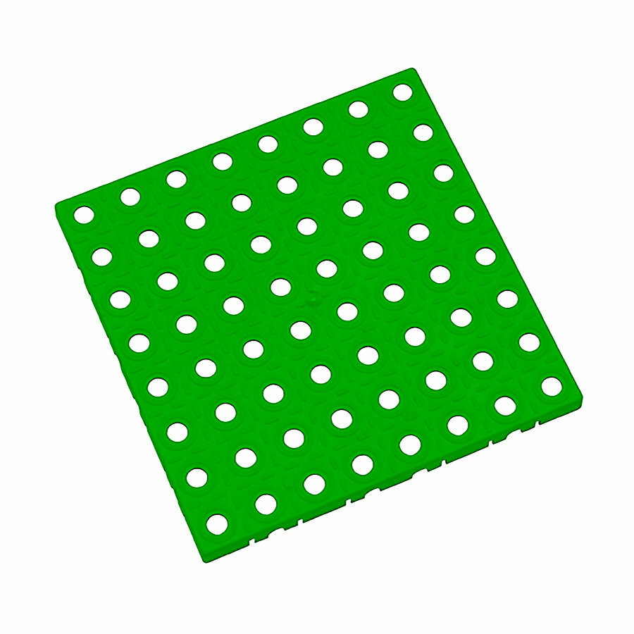 Šedo-zelená plastová ochranná tlumící podložka pod bazén, vířivku AvaTile AT-STD - délka 200 cm, šířka 200 cm a výška 1,6 cm