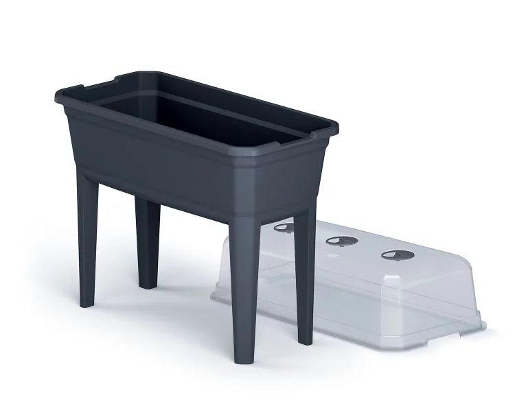 Gartiges Anzuchtschale aus Kunststoff - Länge 74,9 cm, Breite 36,8 cm, Höhe 19 cm - graues