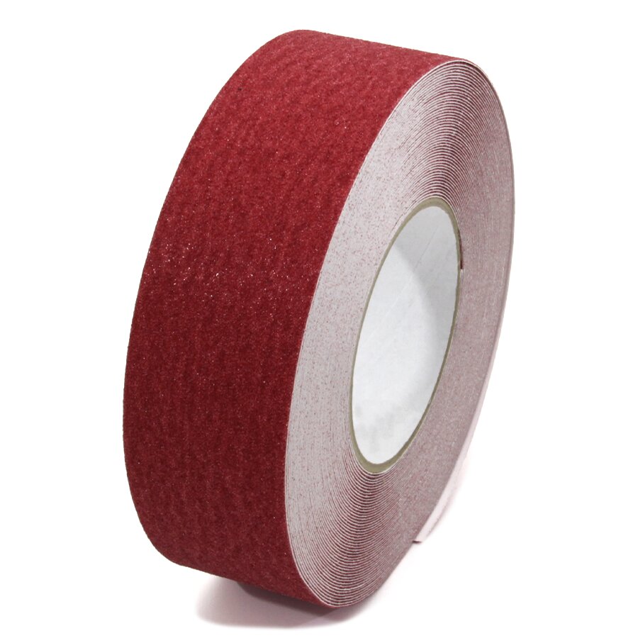 Červená korundová protiskluzová páska FLOMA Standard - délka 18,3 m, šířka 5 cm, tloušťka 0,7 mm