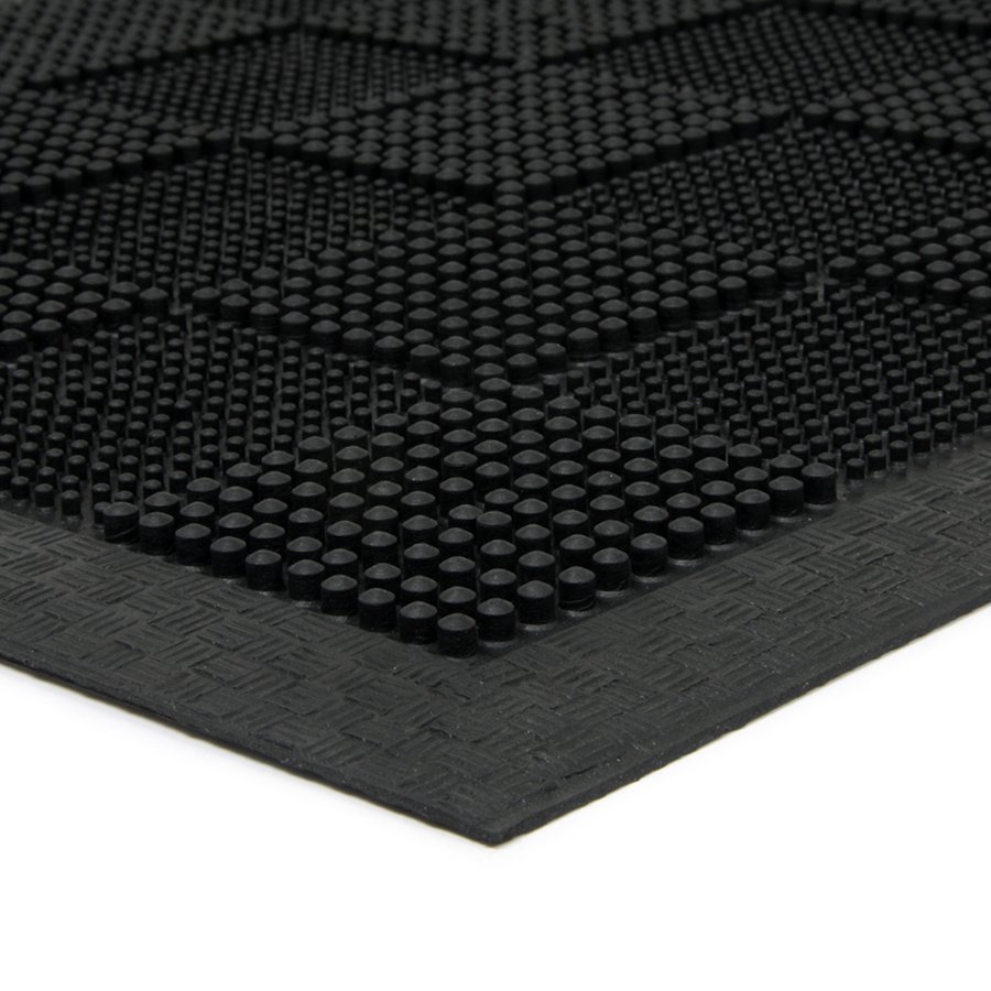 Gumová čistiaca vonkajšia vstupná rohož FLOMA Pin Squares - dĺžka 40 cm, šírka 60 cm a výška 0,7 cm