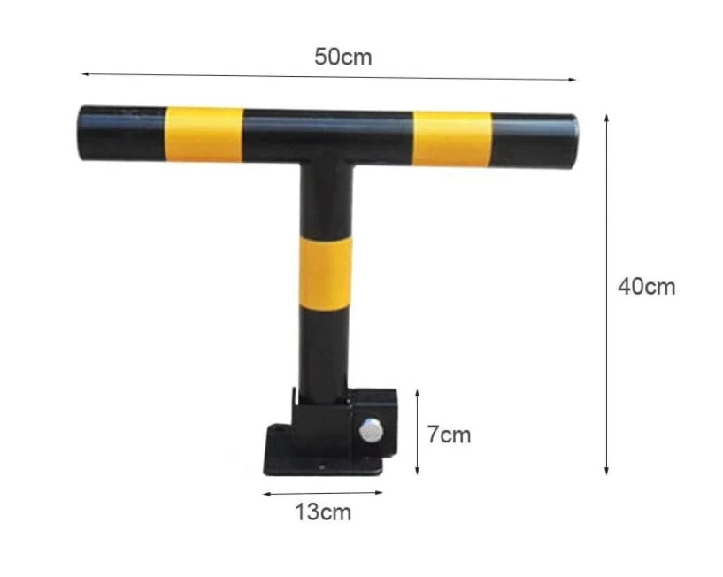 Barierka składana stalowa czarno-żółta - średnica 6 cm, szerokość 50 cm, wysokość 40 cm