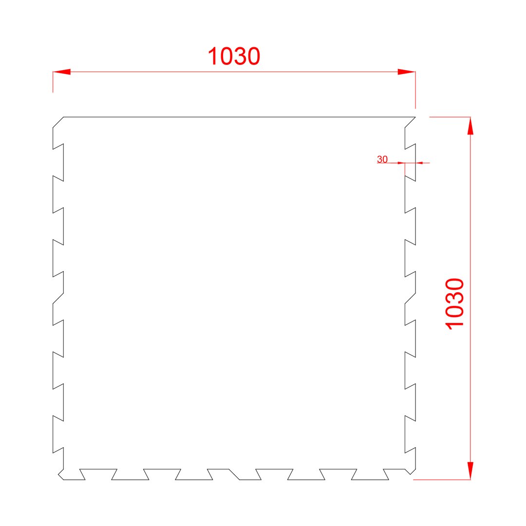 Gumová ochranná tlmiaca puzzle podložka pod bazén, vírivku (okraj) FLOMA PoolPad - dĺžka 100 cm, šírka 100 cm a výška 0,8 cm