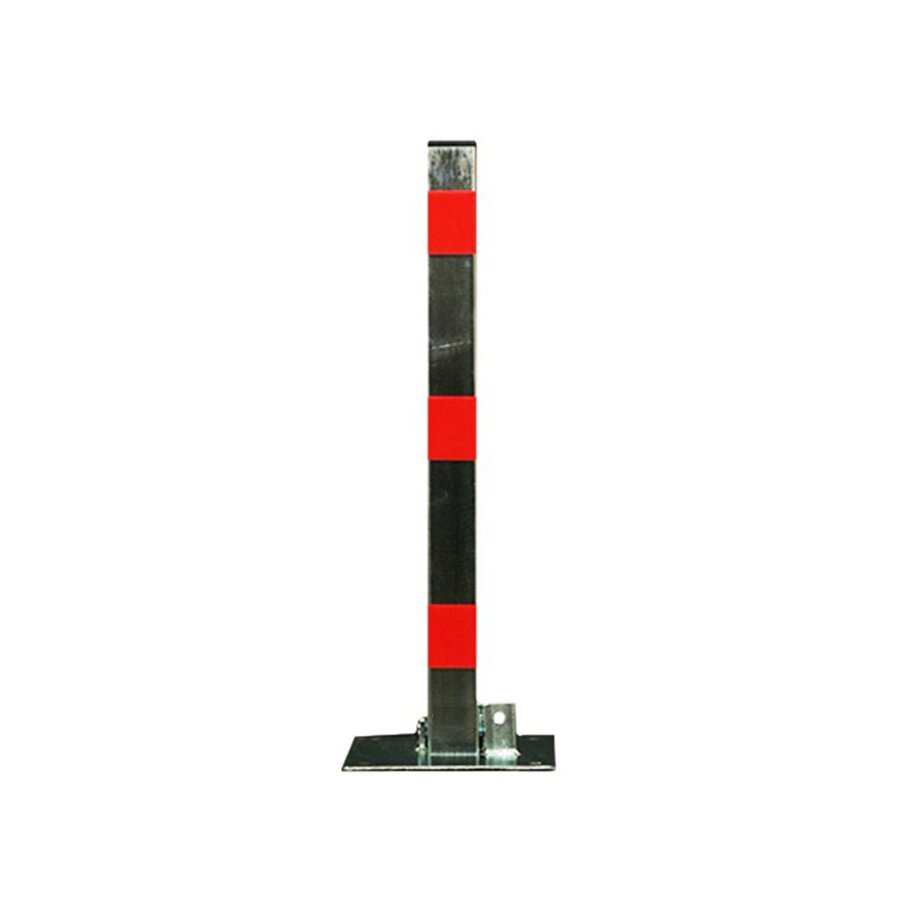 Čierno-červený oceľový parkovací stĺpik (hranatý profil) - výška 60 cm