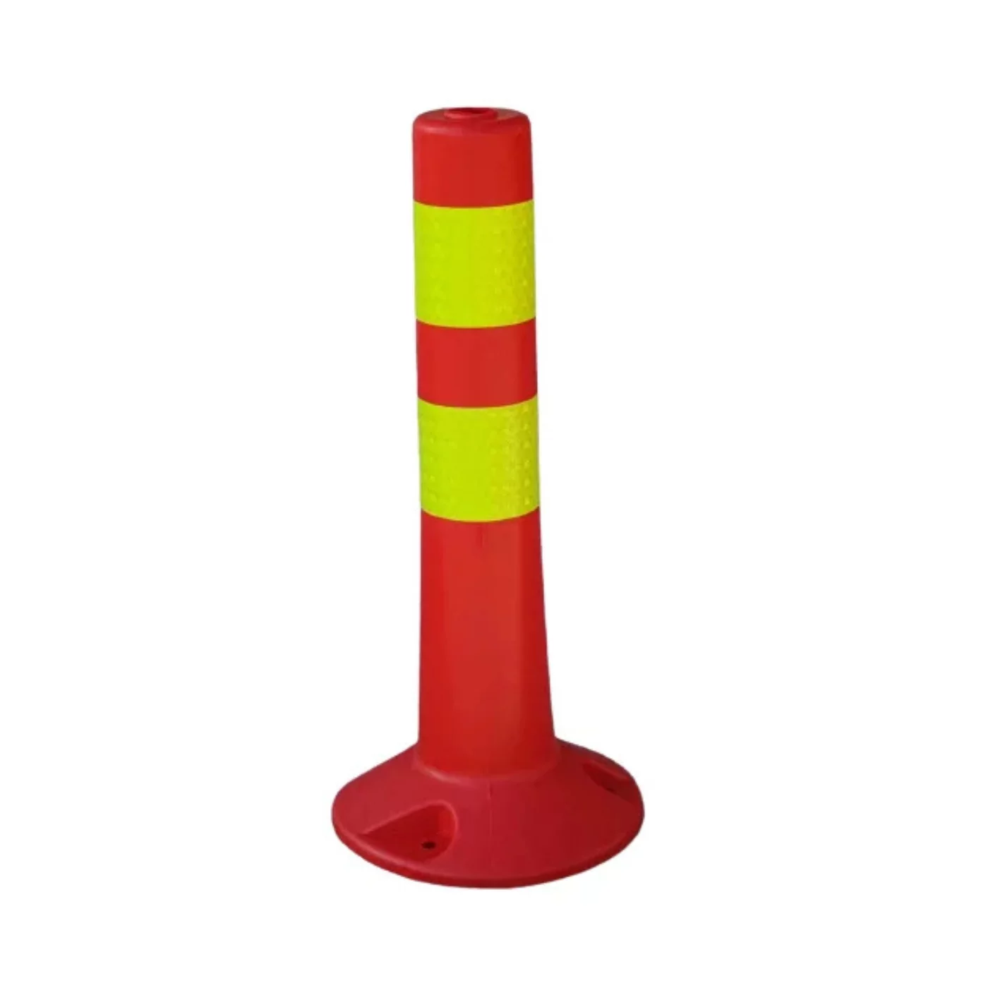 Červený plastový sloupek s reflexním pruhem - průměr 7 cm, výška 45 cm