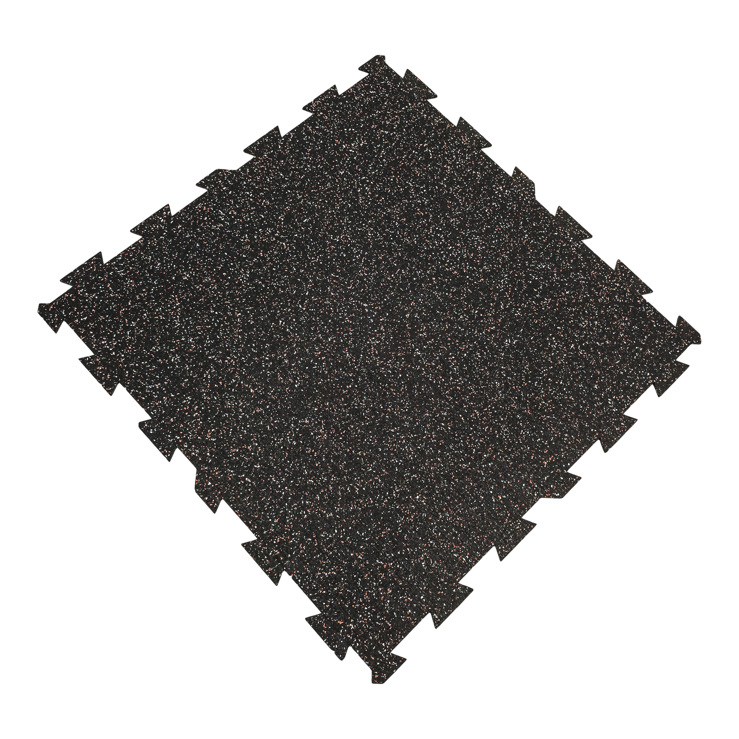 Čierno-bielo-červená podlahová guma (puzzle - stred) FLOMA FitFlo SF1050 - dĺžka 100 cm, šírka 100 cm, výška 1,6 cm