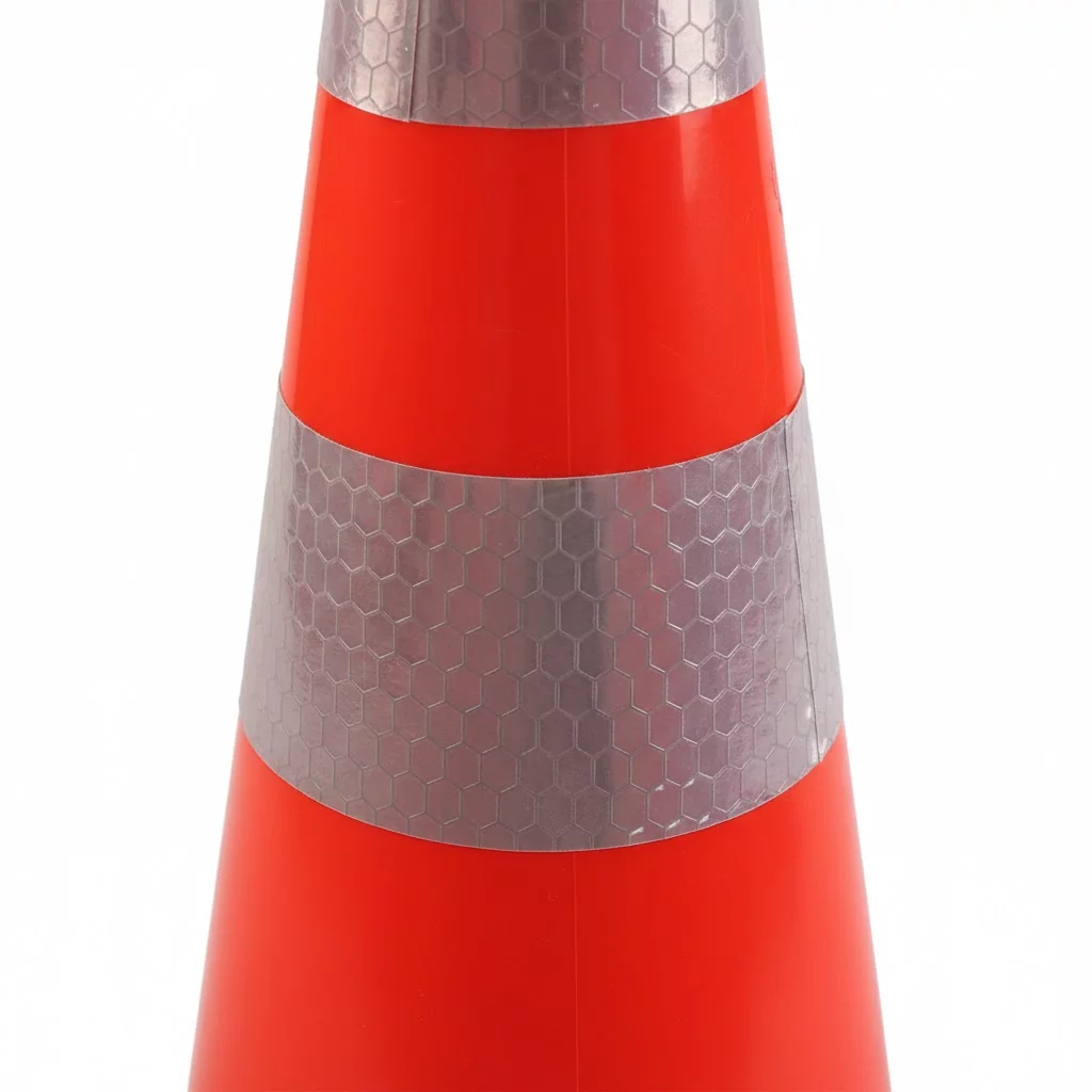 Oranžový plastový (PVC) dopravní reflexní kužel FLOMA CF46 - délka 36 cm, šířka 36 cm, výška 70 cm