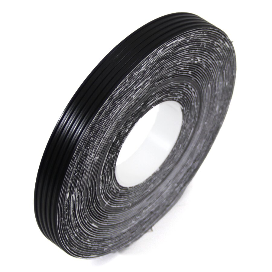 Čierna gumová ochranná protišmyková páska FLOMA Ribbed - dĺžka 9,15 m, šírka 2,5 cm, hrúbka 1,7 mm