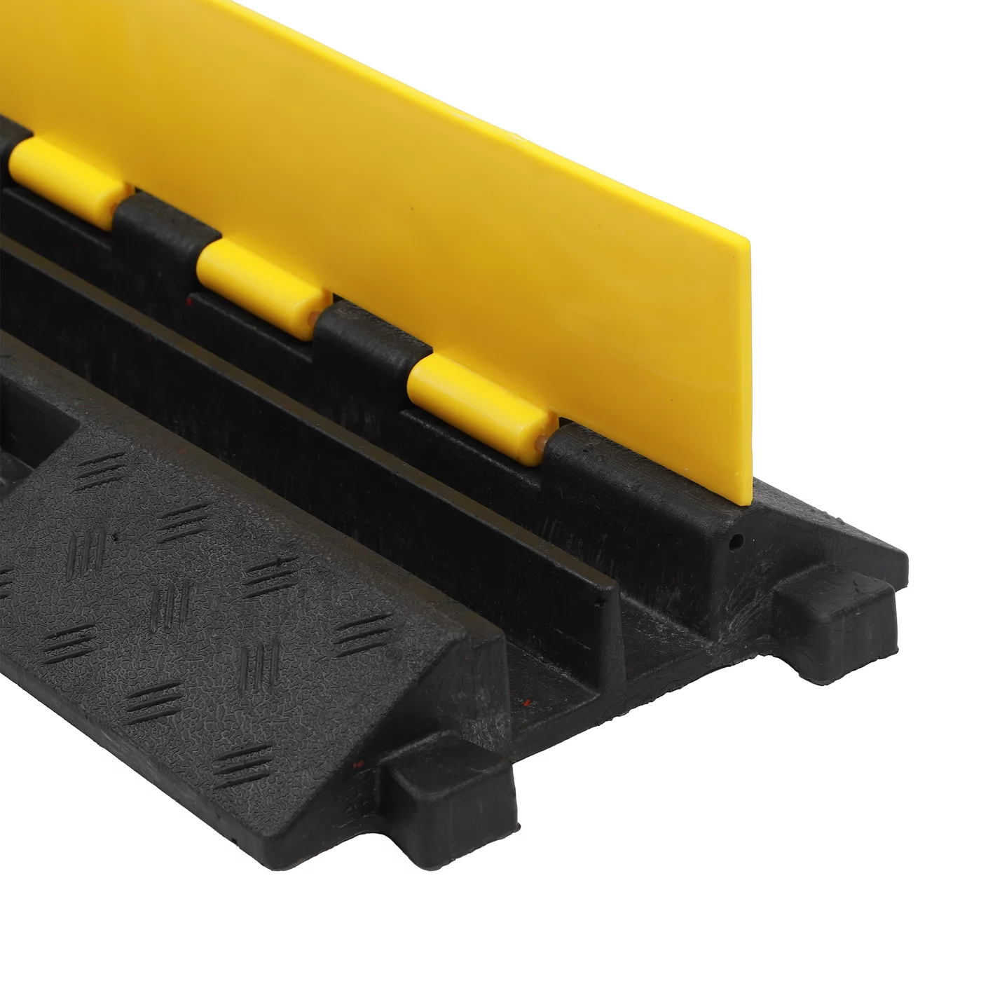 Kabelbrücke aus Gummi 2x32x32 FLOMA - Länge 100 cm, Breite 25 cm, Höhe 5 cm - Schwarz-Gelb