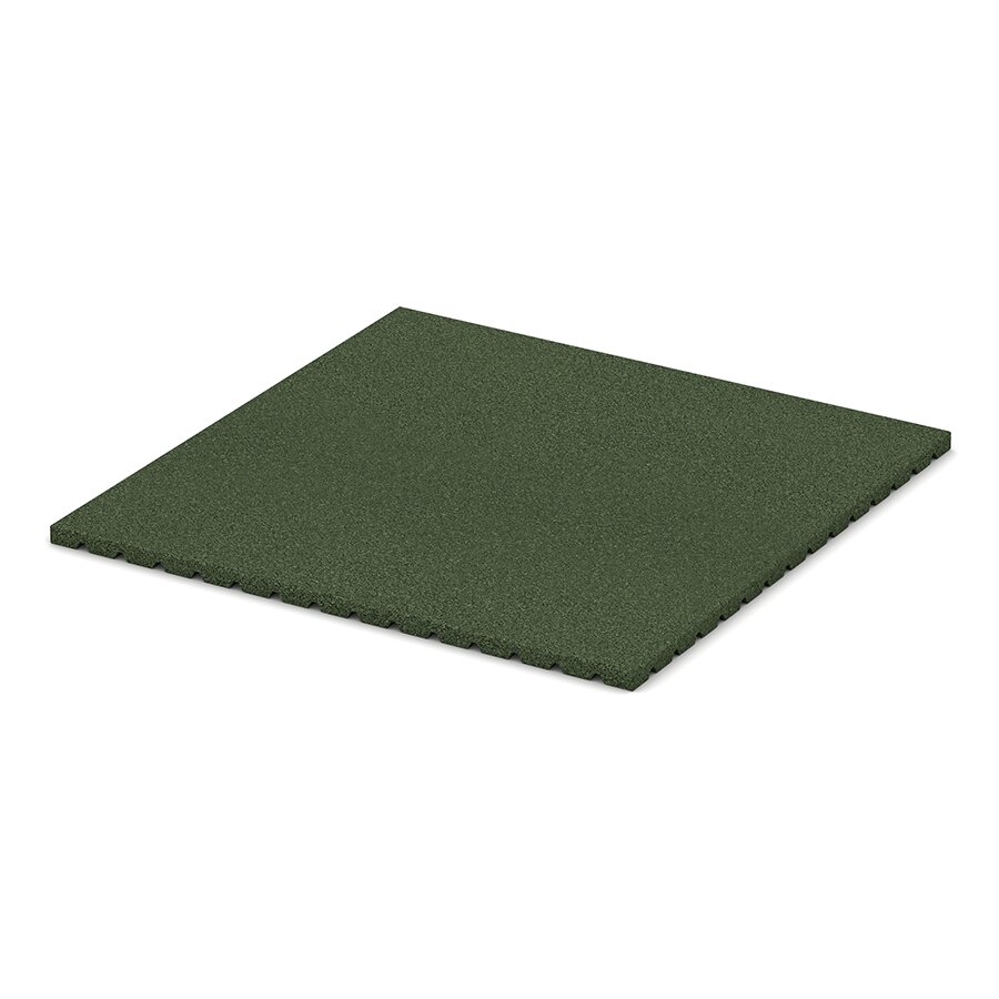 Zelená gumová elastická dlaždice FLOMA V40/R15 - délka 100 cm, šířka 100 cm, výška 4 cm