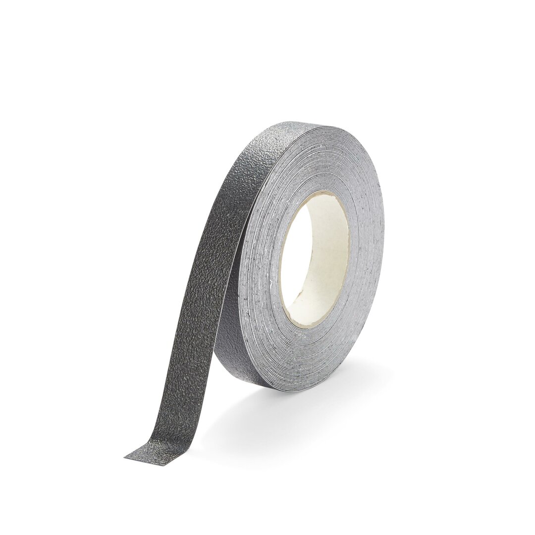 Čierna plastová vodeodolná protišmyková páska FLOMA Aqua-Safe - dĺžka 18,3 m, šírka 2,5 cm, hrúbka 0,7 mm