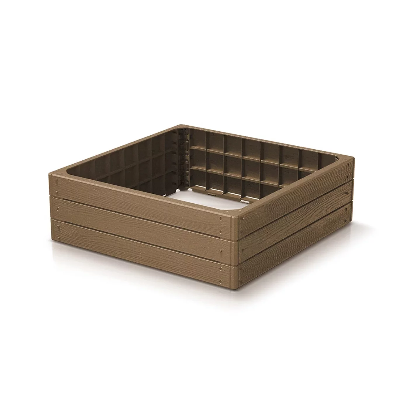 Stapelbares Hochbeet GH14 - Länge 75,6 cm, Breite 75,6 cm, Höhe 25 cm - Braun