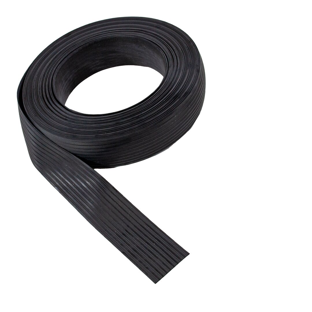 Čierna gumová protišmyková ochranná podložka (pás) na prepravu tovaru FLOMA - dĺžka 60 m, šírka 10 cm, výška 3 mm