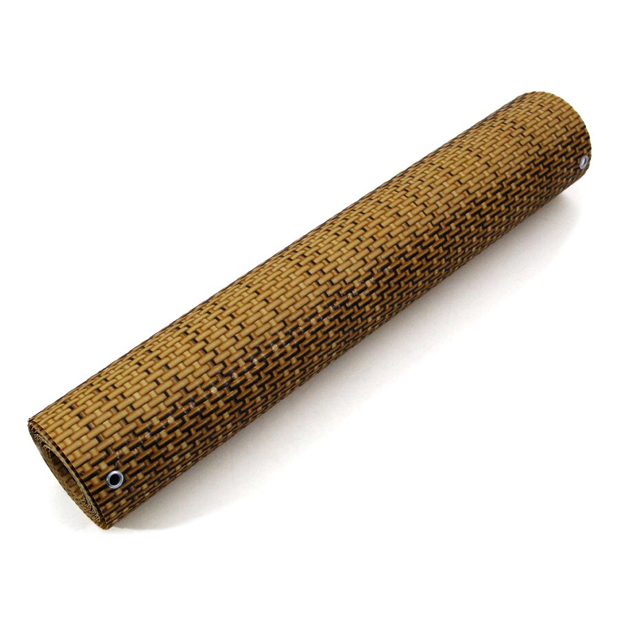 Béžovo-hnedá plastová ratanová tieniaca rohož &quot;umelý ratan&quot; s okami (metráž) - dĺžka 1 cm a výška 100 cm