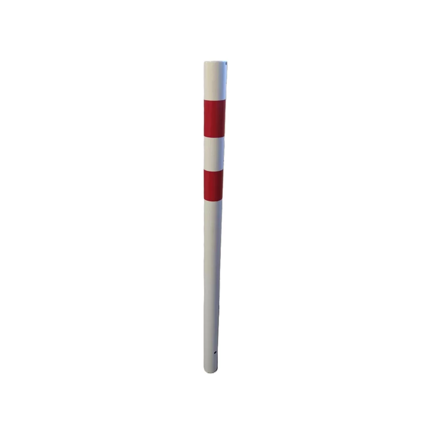 Bílo-červený ocelový sloupek - průměr 6 cm, výška 120 cm