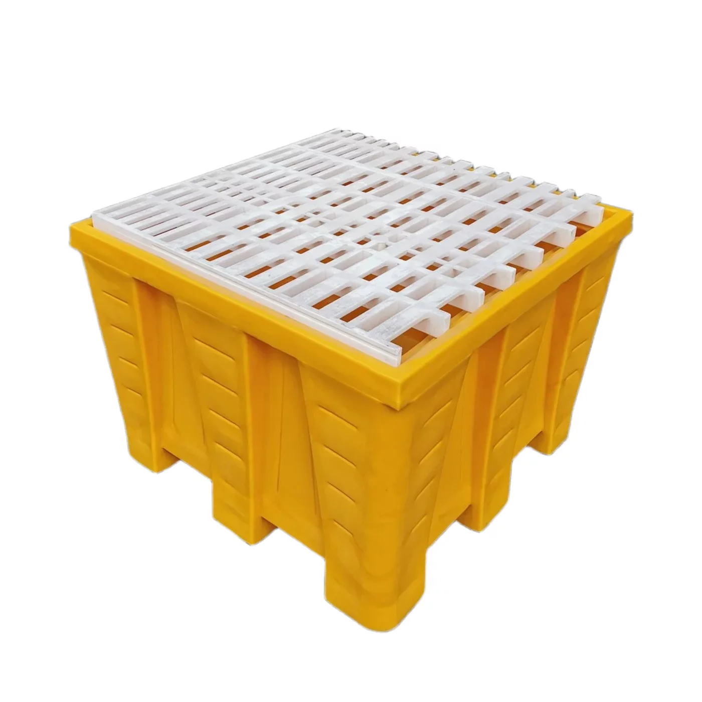 Auffangbecken aus Kunststoff mit Rostgitter - Volumen 1200 l - Länge 130 cm, Breite 130 cm, Höhe 90 cm