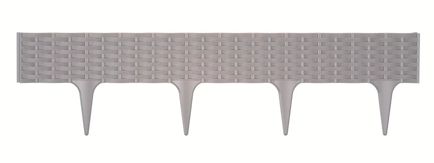 Gartiger Bordstein aus Kunststoff - Länge 390 cm, höhe 18,6 cm - grauer