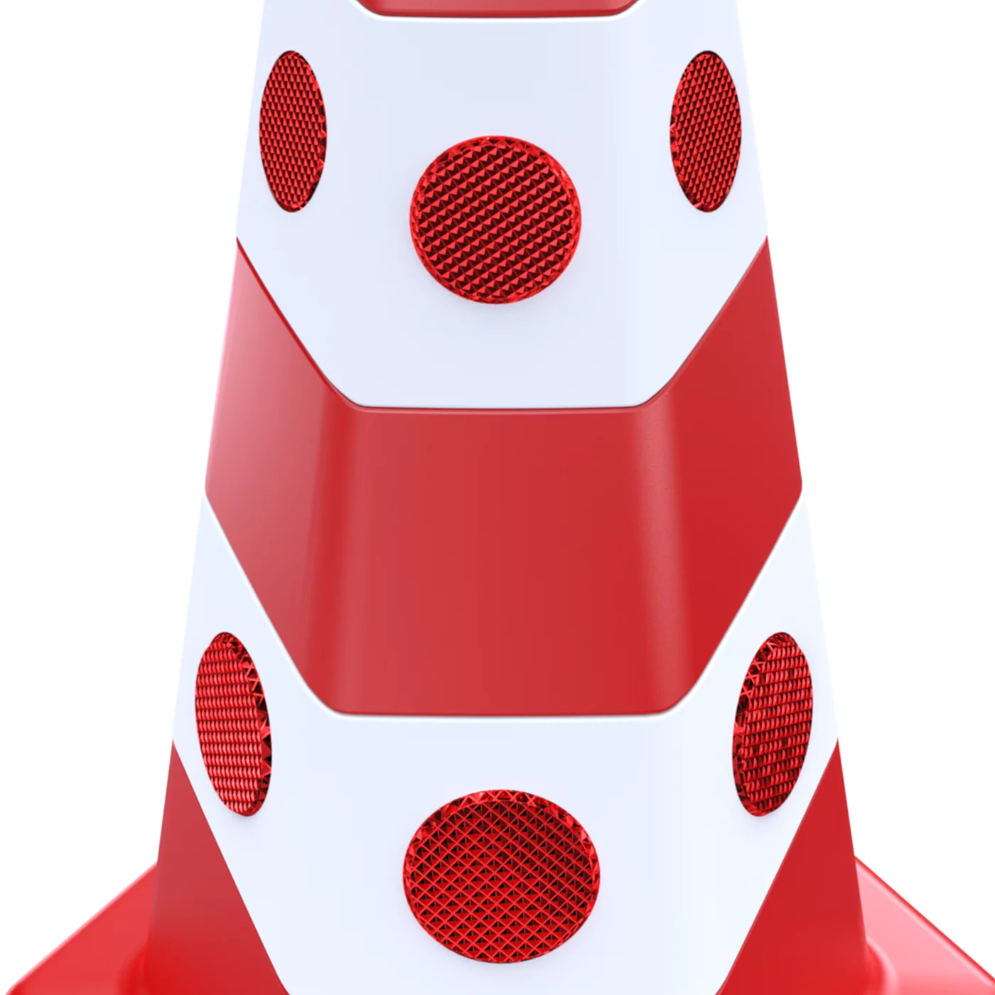 Reflektierter Leitkegel aus PVC FLOMA - 2 kg - Durchmesser 36 cm, Höhe 65 cm - Rot-Weiß