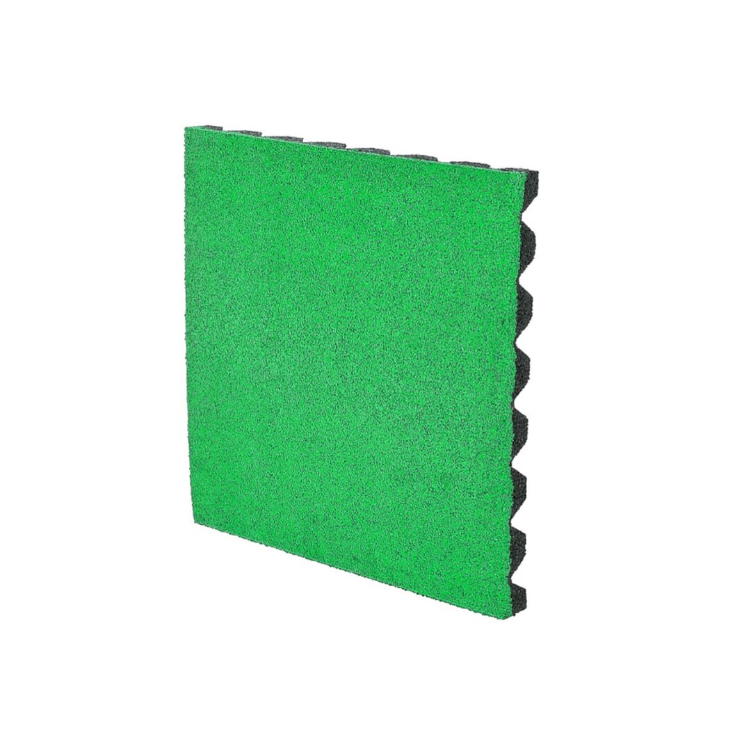 Černo-zelená EPDM certifikovaná dopadová dlažba FLOMA V25/R15 - délka 100 cm, šířka 100 cm a výška 2,5 cm