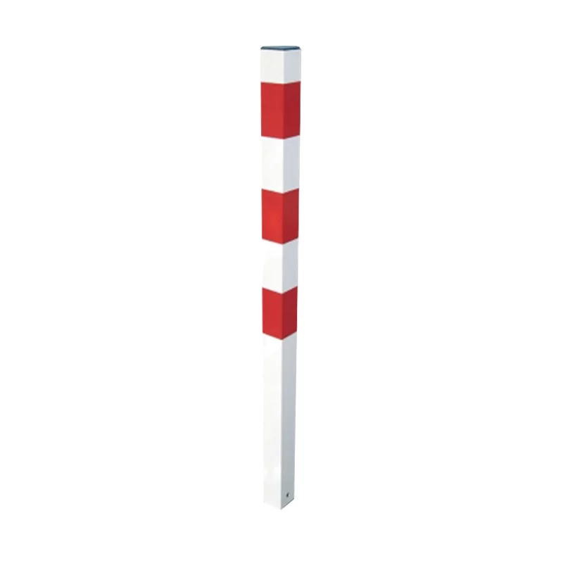 Bílo-červený ocelový blokovací sloupek - průmer 7,6 cm, výška 118 cm