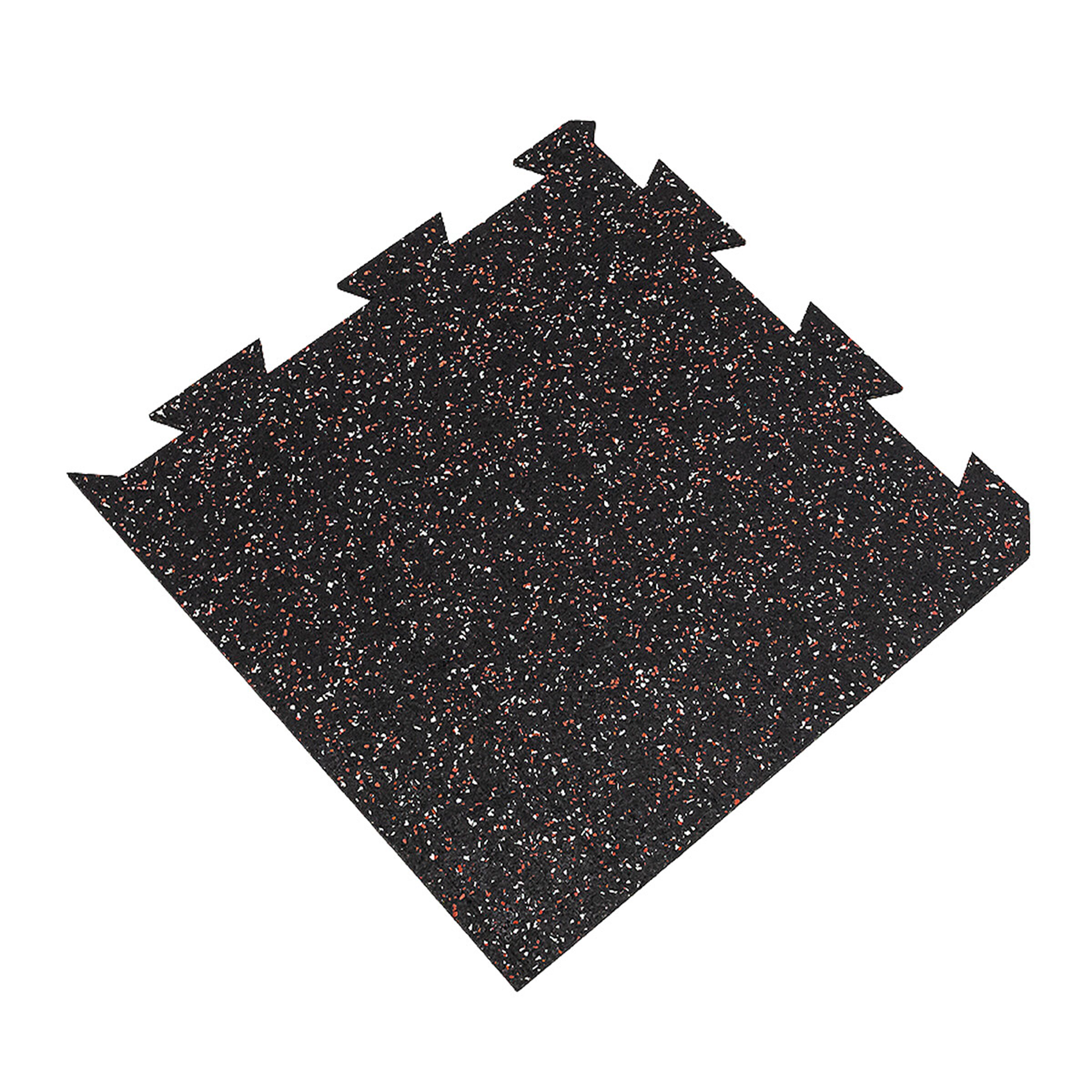 Čierno-bielo-červená gumová modulová puzzle dlažba (roh) FLOMA FitFlo SF1050 - dĺžka 50 cm, šírka 50 cm, výška 1 cm