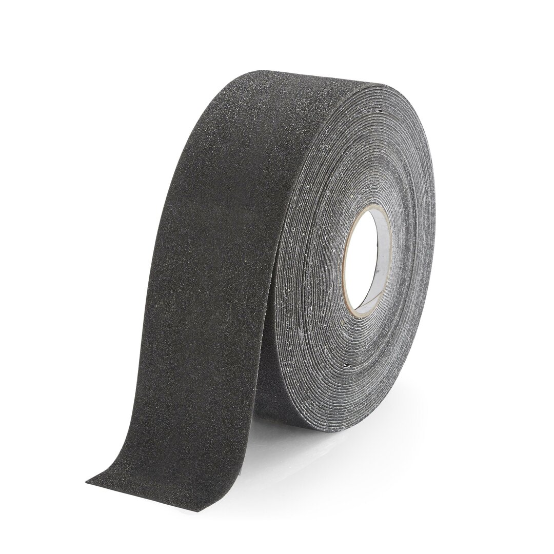 Čierna korundová protišmyková páska FLOMA Extra Thick - dĺžka 18,3 m, šírka 10 cm, hrúbka 2 mm